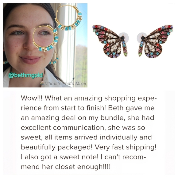 Butterfly Wings Rhinestone Stud Earrings Multi-color - Picture 5 of 17